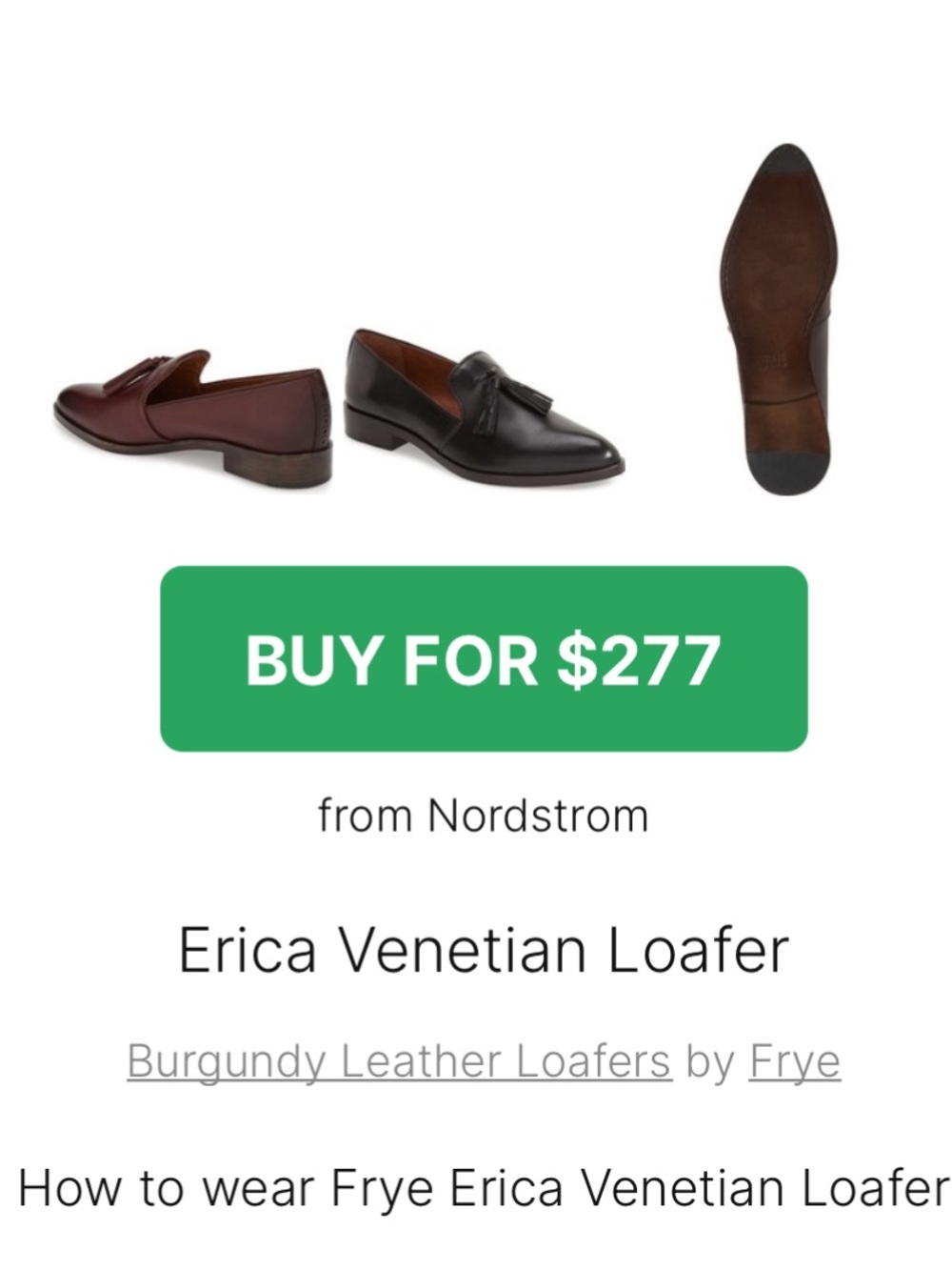Frye Erica Venetian Leather Tassel Loafers Size 7 Preppy Classic Burgundy Brown - Picture 2 of 14